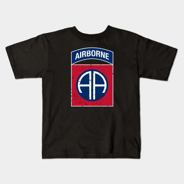 82nd Airborne Division US Army Vintage Insignia Kids T-Shirt by Mandra